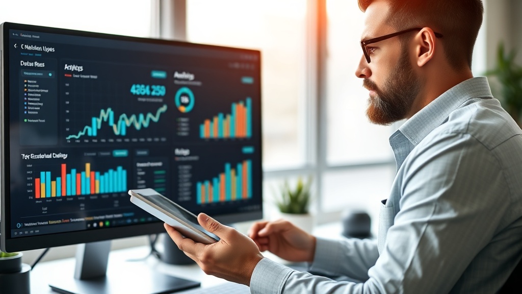 Small business owner confidently working with AI tools on laptop at desk